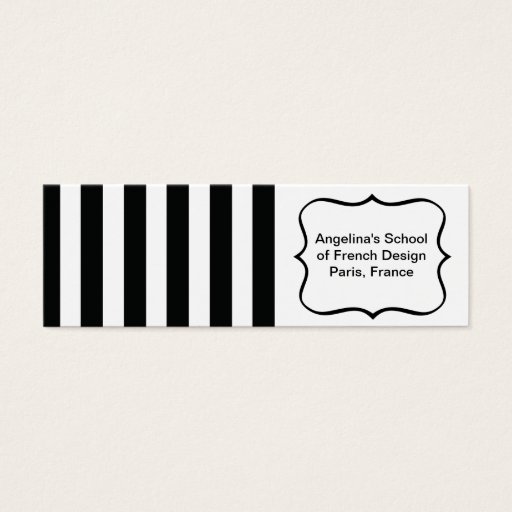 Customizable French Stripes in Black Business Card Template