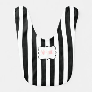 French Stripes in Black Bib
