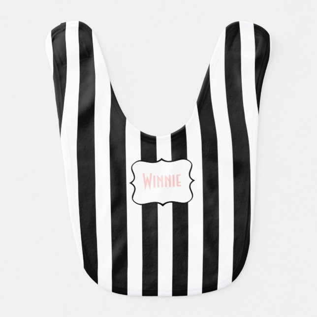 French Stripes in Black Bib (Front)