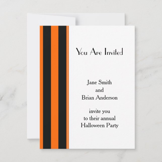 French Stripes in Black Invitation (Front)