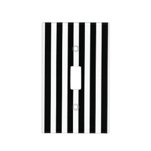 French Stripes in Black Light Switch Cover