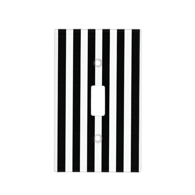 French Stripes in Black Light Switch Cover (Front)