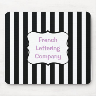 French Stripes in Black Mouse Pad