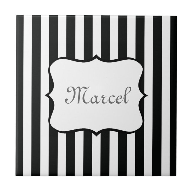 French Stripes in Black Tile (Front)