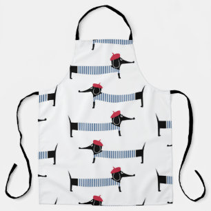 French style dog, cartoon pattern. apron