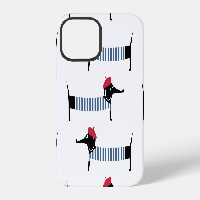 French style dog, cartoon pattern. iphone case (Back)