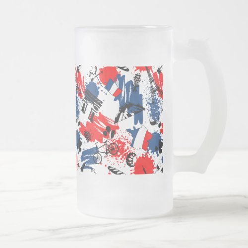 French Style Frosted Glass Beer Mug