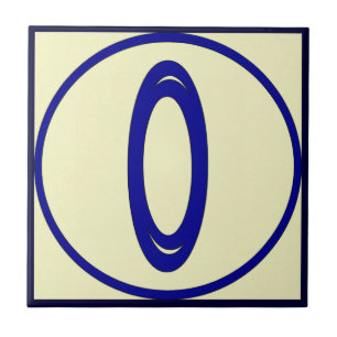 French Style House Numbers 0 Tile