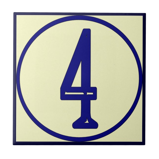 French Style House Numbers 4 Tile (Front)