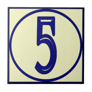 French Style House Numbers 5 Tile