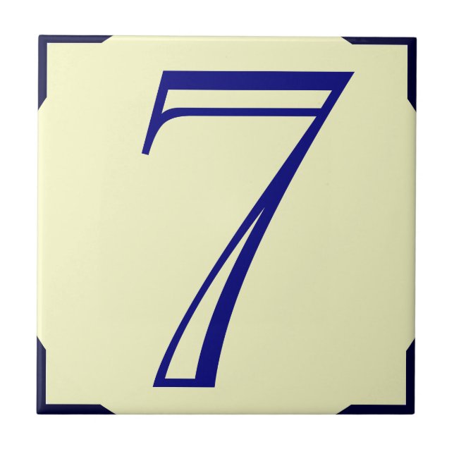 French Style House Numbers 7, edit text Ceramic Tile (Front)