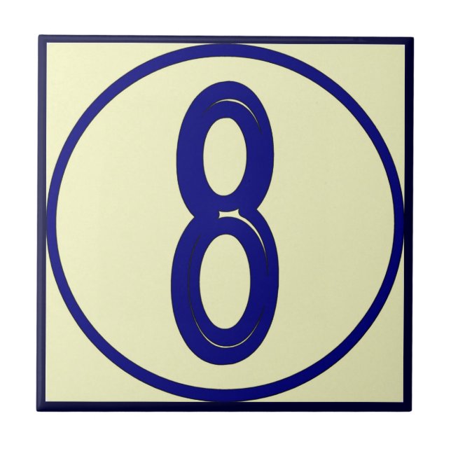French Style Number 8 Ceramic Tile (Front)