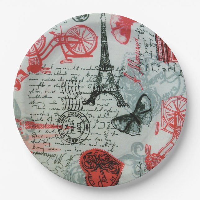 "French Style" Paper Plates 9" (Front)