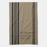 French Style Stripe Burap Personalized Kitchen Towel