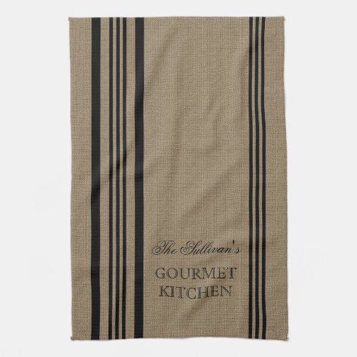 French Style Stripe Burap Personalized Kitchen Towel