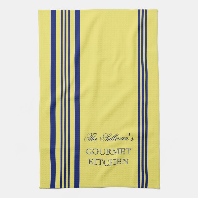 French Style Stripe Personalized Kitchen Towels (Vertical)