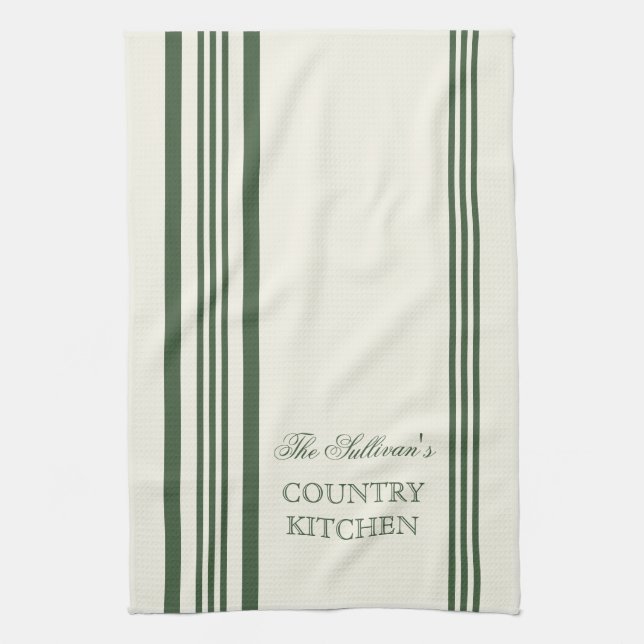 French Style Stripe Personalized Kitchen Towels (Vertical)