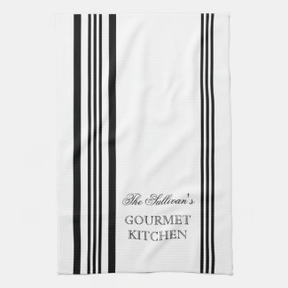 French Style Stripe Personalized Kitchen Towels