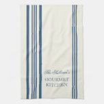 French Style Stripe Personalized Kitchen Towels at Zazzle