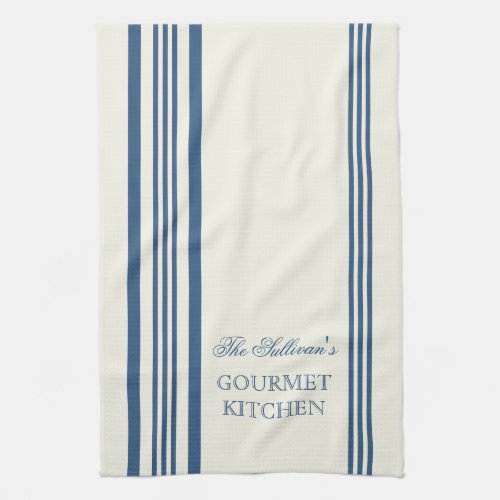 French Style Stripe Personalized Kitchen Towels