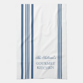 French Style Stripe Personalized Kitchen Towels