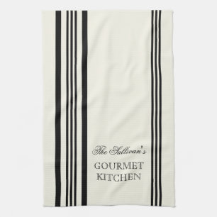 French Style Stripe Personalized Kitchen Towels