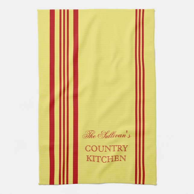 French Style Stripe Personalized Kitchen Towels (Vertical)