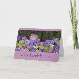French Sympathy card, Mes Condoleances Card