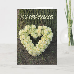 French Sympathy card, Mes Condoleances Card