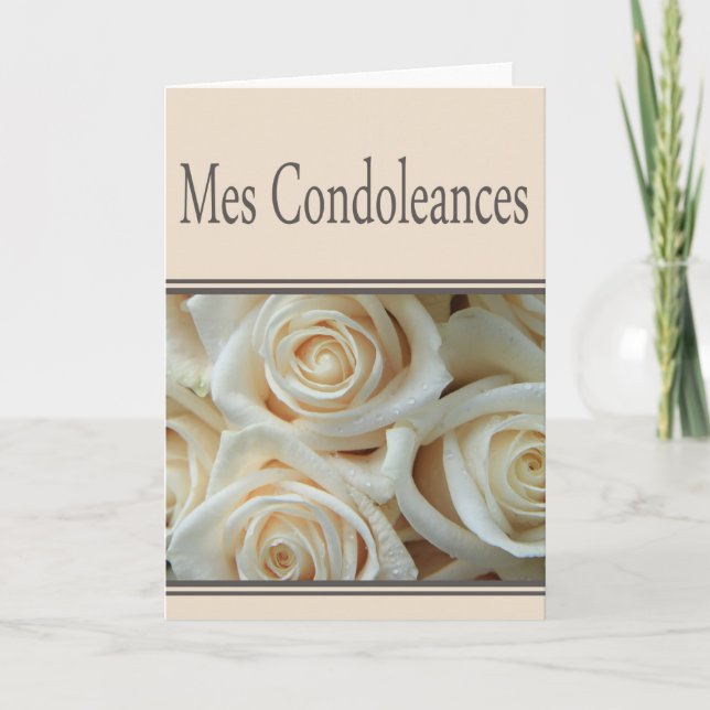 French Sympathy card, Mes Condoleances Card (Front)