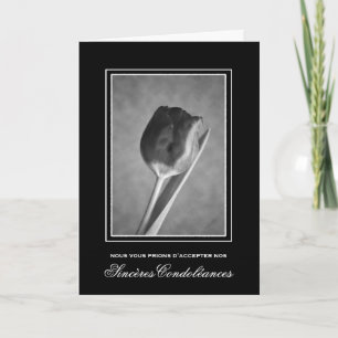 French Sympathy Classic Black and White Tulip Card
