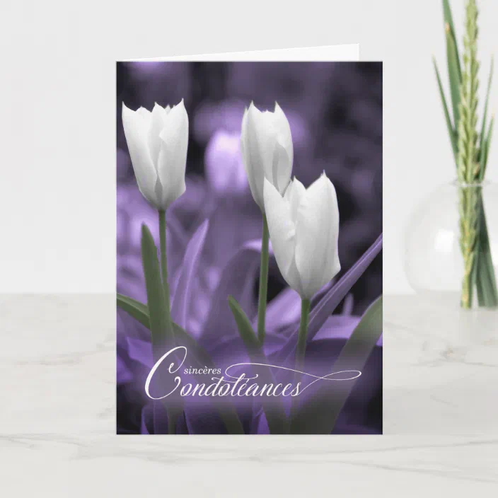 Purple Tulip Sympathy Card Handmade Card