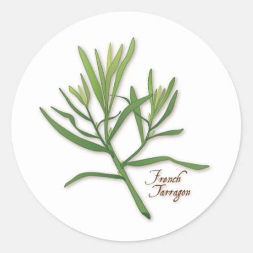 French Tarragon Round Sticker