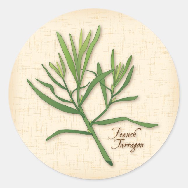 French Tarragon Round Sticker (Front)