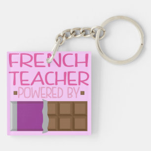French Teacher Chocolate Gift for Her Keychain