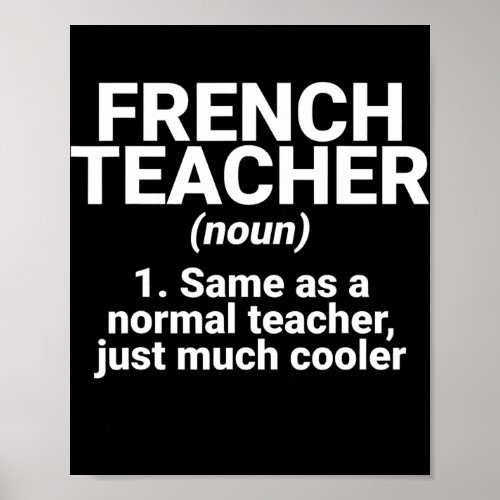 French Teacher Definition Teaching Class School Poster