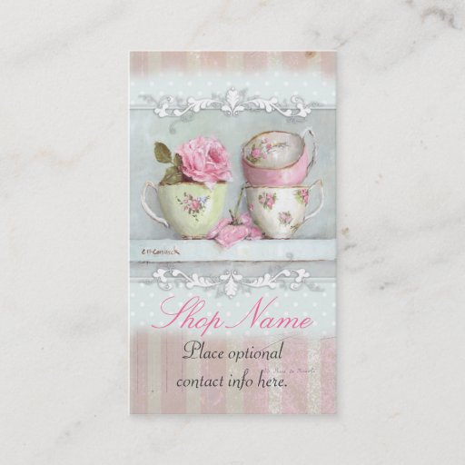 Customizable French Teacups Business Card