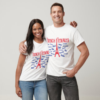 French Teenagers Eiffel Tower Paris Language Word  T-Shirt
