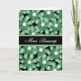 French Thank You Forest Flowers Card- Blank Card