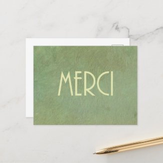 French Thank You Holiday Postcard