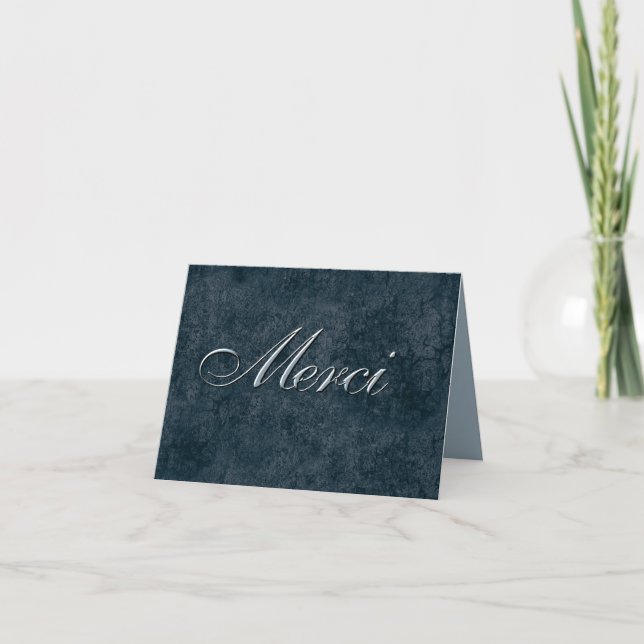 French Thank You - Merci in Blue Card (Front)