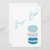 French Theme Macarons Blue Boy Baby Shower  Invitation (Front/Back)