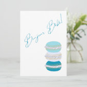 French Theme Macarons Blue Boy Baby Shower  Invitation (Standing Front)