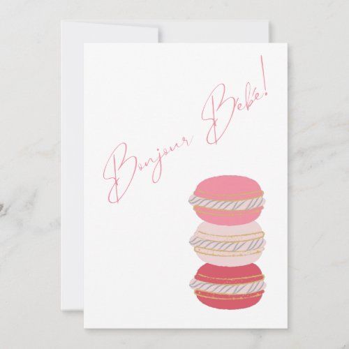 French Theme Macarons Pink Girl Baby Shower 