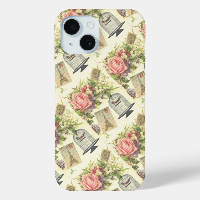 French Theme Vintage Paris Case-Mate iPhone Case (Back)