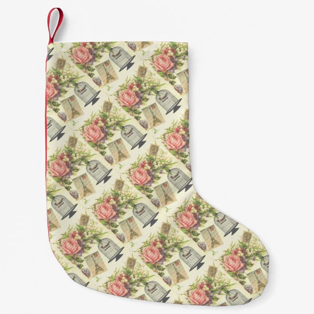 French Theme Vintage Paris Christmas Stocking (Front)
