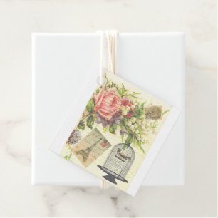 French Theme Vintage Paris Favor Tags