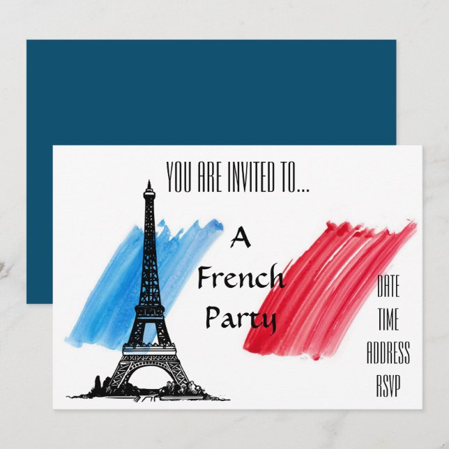 French themed made in France party Invitation (Front/Back)