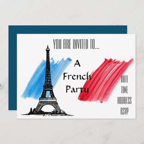 French themed made in France party Invitation