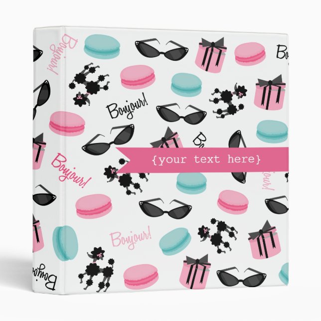French Themed Personalized Binder (Front/Spine)